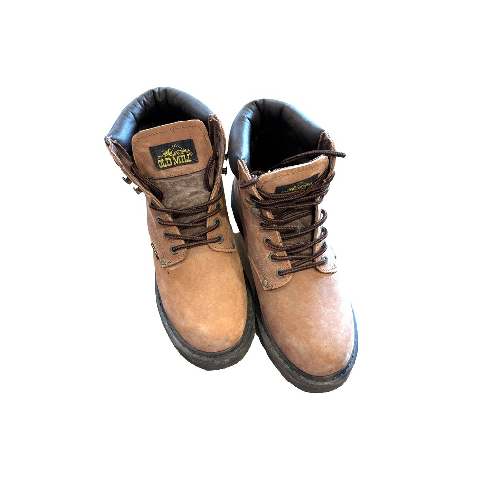 Old Mill leather suede work boots  round toe lace-up  Size 9M